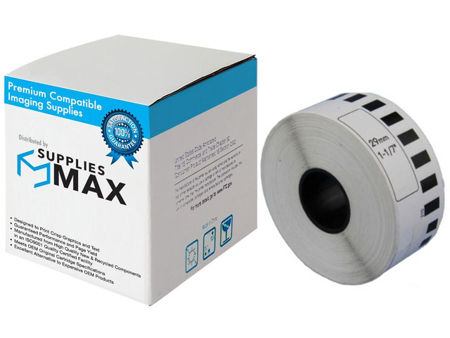 SuppliesMAX Compatible Replacement for Brother White Continuous Film Label Tape 