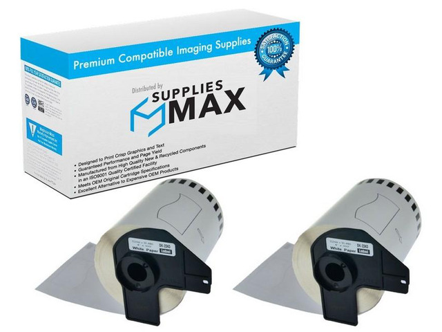 SuppliesMAX Compatible Replacement for Brother White Continuous Length Paper Lab