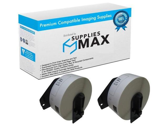 SuppliesMAX Compatible Replacement for Brother White Die-Cut Standard Return Address Label Tape (1.1 in X 3.5in) (2/PK-400 Labels) (DK-1201_2PK)