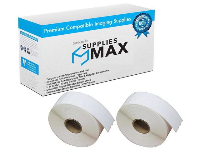 SuppliesMAX Compatible Replacement for Dymo White Address Labels (1.1in x 3.5in) (2/PK-350 Labels) (30252_2PK)
