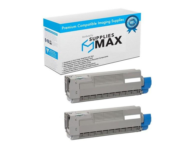 SuppliesMAX Compatible Replacement for Okidata C612DN/C612N Series Black Toner Cartridge (2/PK-8000 Page Yield) (46507504_2PK)
