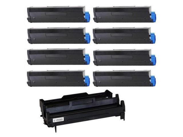 SuppliesMAX Compatible Replacement for Okidata B4550/B4550N/B4600/B4600N Series Drum/High Yield Toner Value Combo Pack (1-Drum Unit/8-Toners) (TYPE...