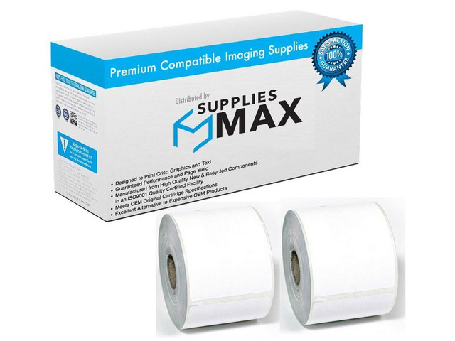 SuppliesMAX Compatible Replacement for Dymo White Large Shipping Labels (2.3in x 4in) (2/PK-300 Labels) (30256_2PK)