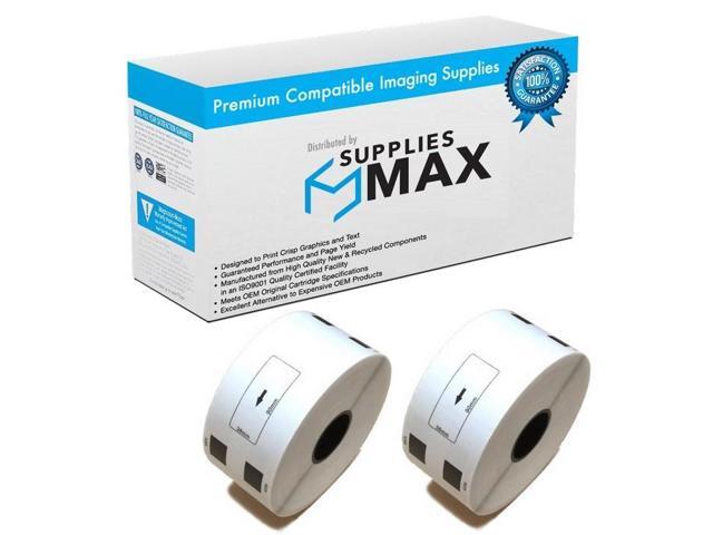 SuppliesMAX Compatible Replacement for Brother White Die-Cut Large Address Label Tape (1.4in X 3.5in) (2/PK-400 Labels) (DK-1208_2PK)