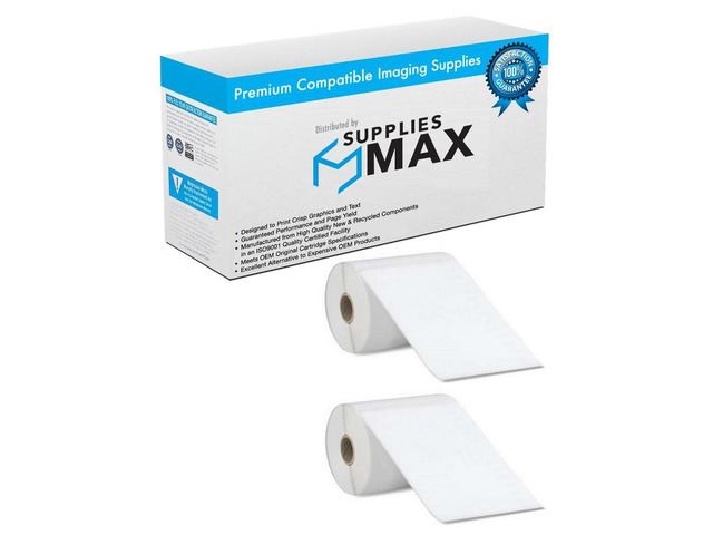 SuppliesMAX Compatible Replacement for Dymo White Shipping Labels (4in x 6in) (2/PK-220 Labels) (1744907_2PK)