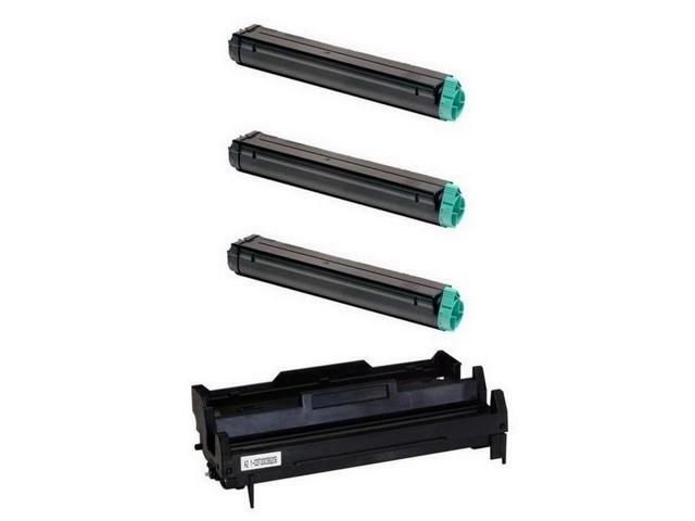 SuppliesMAX Compatible Replacement for Okidata B4400/B4550/B4600 Series Drum/Toner Value Combo Pack (1-Drum Unit/3-Toners)...