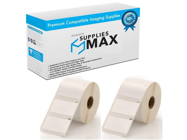 SuppliesMAX Compatible Replacement for Dymo White Medium Multipurpose Labels (2.25in x 1.25in) (2/PK-1000 Labels) (30334_2PK)