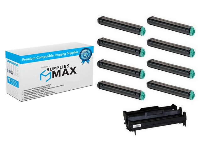 SuppliesMAX Compatible Replacement for Okidata B4400/B4550/B4600 Series Drum/Toner Value Combo Pack (1-Drum Unit/8-Toners)...