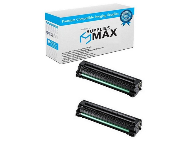 SuppliesMAX Compatible Replacement for Samsung ML-1660/1665/1670/1860/1865/SCX-3200/3210/3218 Toner Cartridge (2/PK-1500 Page Yield) (MLT-P104B)