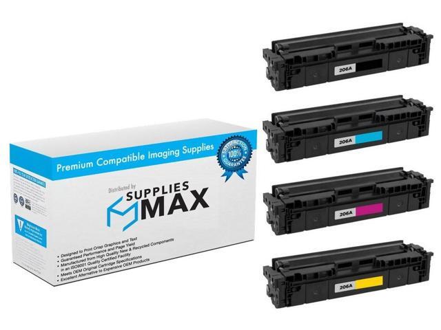 SuppliesMAX Compatible Replacement for HP Color Laser Jet Pro M255/M282MFP/M283MFP Series Toner Cartridge Combo Pack (BK/C/M/Y) (NO. 206A) (W211MP)