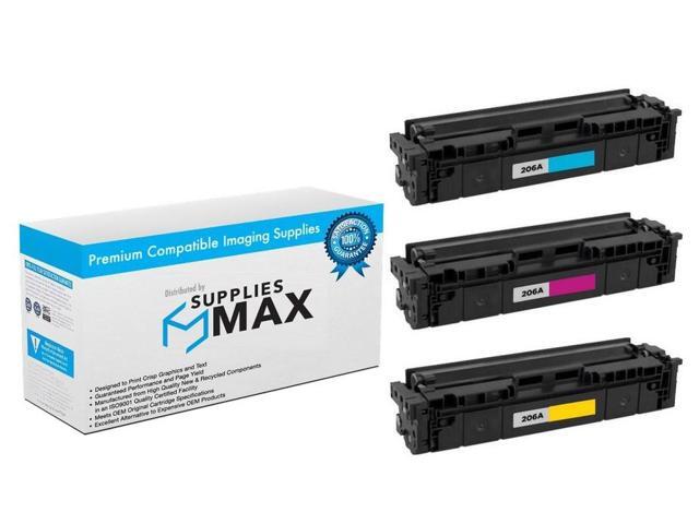 SuppliesMAX Compatible Replacement for HP Color Laser Jet Pro M255/M282MFP/M283MFP Series Toner Cartridge Combo Pack (C/M/Y) (NO. 206A) (W2110AM)