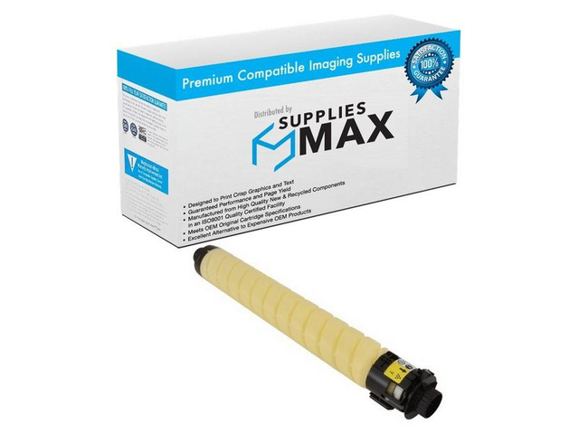 SuppliesMAX Compatible Replacement for Ricoh IM-C2000/IM-C2500 Yellow Toner Cartridge (10500 Page Yield) (TYPE IM-C2500) (842308)