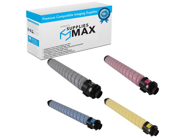 SuppliesMAX Compatible Replacement for Ricoh IM-C2000/IM-C2500 Toner Cartridge Combo Pack (BK/C/M/Y) (TYPE IM-C2500) (84230MP)