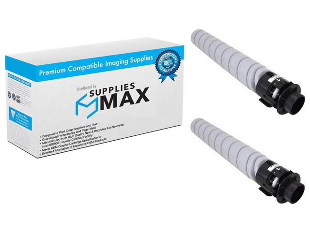 SuppliesMAX Compatible Replacement for Ricoh IM-C3000/IM-C3500 Black Toner Cartridge (2/PK-31000 Page Yield) (TYPE IM-C3500) (842251_2PK)