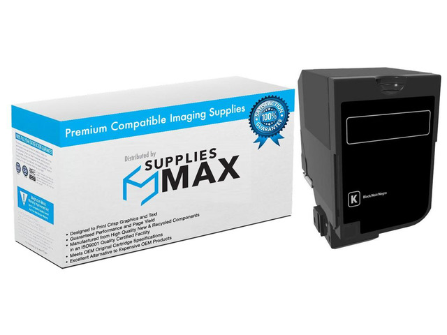SuppliesMAX Compatible Replacement for Lexmark CS-720DE/CS-720DTE/CS-725DE/CS-725DTE Black High Yield Toner Cartridge (20000 Page Yield) (74C1HK0)