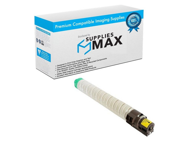 SuppliesMAX Compatible Replacement for Ricoh Aficio SP-C840DN/SP-C842DN Series Yellow Toner Cartridge (34000 Page Yield) (TYPE SP-C840A) (821256)