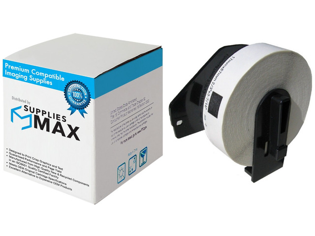 SuppliesMAX Compatible Replacement for Brother White Die-Cut File Folder Label Tape (.66in X 3.4in/17mm x 87.1mm) (300/Labels) (DK-1203)