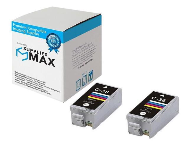 SuppliesMAX Compatible Replacement for Canon PIXMA IP-100/IP-110/Mini 260/Mini 320/Mini 360/TR-150 Color Inkjet (2/PK) (CLI-36) (1511B018)
