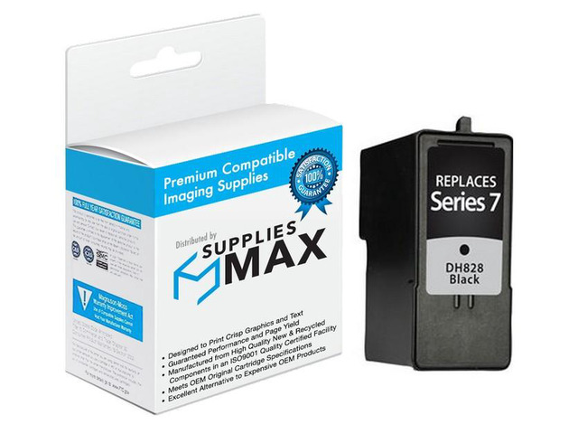 SuppliesMAX Remanufactured Replacement for Dell 966/968/968W Black Inkjet (Series 7) (CH883)