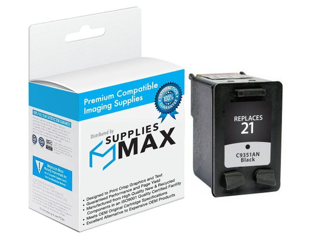 SuppliesMAX Remanufactured Replacement for HP DeskJet 3900/D1300/D1400/D1500/D2300/D2400/F2100/F2200/F4100/J3600/J4300/PSC-1410 Black Inkjet (190...
