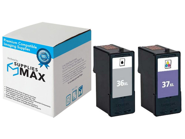 SuppliesMAX Remanufactured Replacement for Lexmark X3650/X4650/X5650/X6650/X6675/Z2420 High Yield Inkjet Combo Pack (Black/Color) (NO. 36XL/NO....