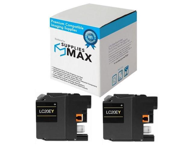 SuppliesMAX Compatible Replacement for Brother MFC-J775DW/MFC-J985DW/MFC-J9520DW Yellow Super High Yield Inkjet (2/PK-1200 Page Yield) (LC-20EY1PKS)