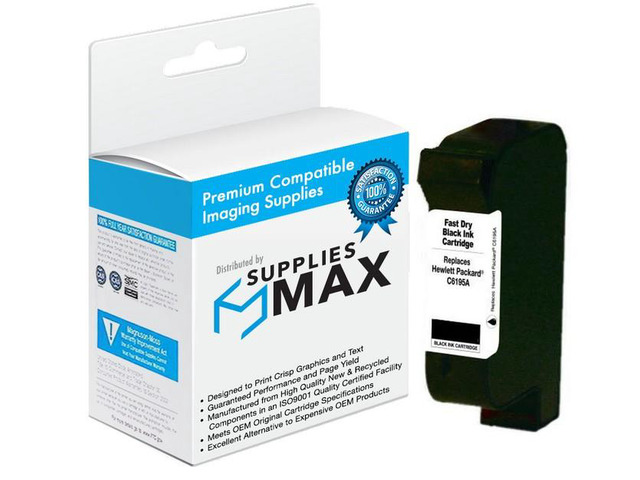 SuppliesMAX Remanufactured Replacement for HP Envelope Disposable Spot Fast Dry Black Inkjet (NO. 45) (C6195A)