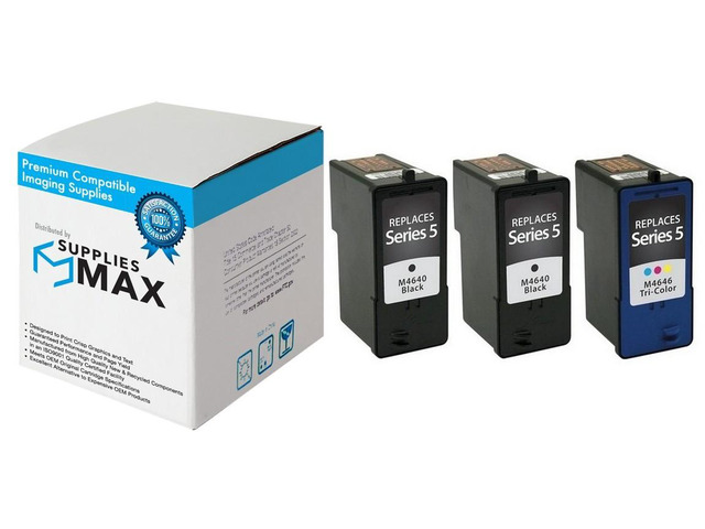 SuppliesMAX Remanufactured Replacement for Dell 922/A922/924/942/944/946/962/964 Inkjet Combo Pack (3-Black/1-Color) (Series 5) (3B1C922)