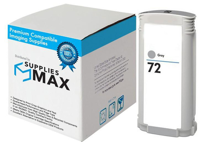 SuppliesMAX Remanufactured Replacement for HP DesignJet T610/T620/T770/T790/T795/T1100/T1120/T1200/T1300/T2300 Gray High Yield Wide Fomat Inkjet...