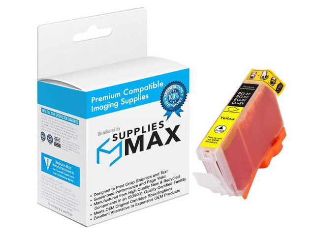 SuppliesMAX Compatible Replacement for Canon BJC-8200/i560/i860/i900/i865/I9900/i9950/S820/S900/S9000/PIXMA IP-4000/IP-5000 Yellow Inkjet (280 Page...