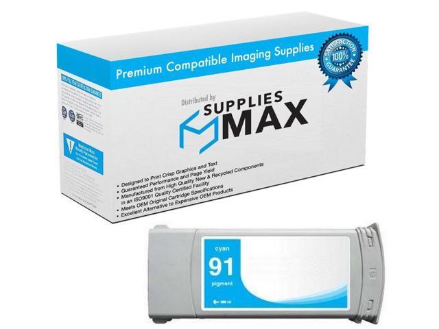 SuppliesMAX Remanufactured Replacement for HP DesignJet Z6100/DesignJet Z6100PS Series Cyan High Yield Wide Fomat Inkjet (775 ML) (NO. 91) (C9467A)
