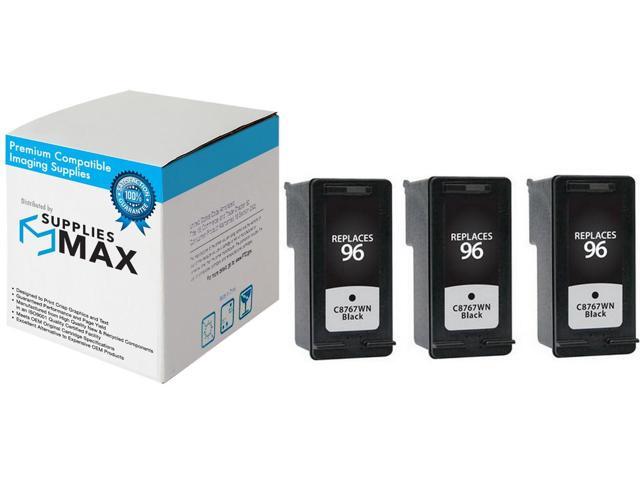 SuppliesMAX Remanufactured Replacement for HP Deskjet 6830/6840/6940/9800/Officejet 7210/7410/Photosmart 2610/8050/8150 Black Inkjet (3/PK-860 Page...