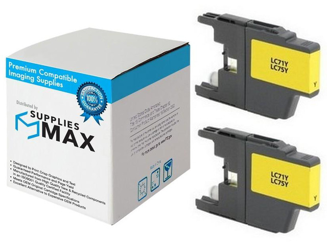 SuppliesMAX Compatible Replacement for Brother DCP-J525/DCP-J725/DCP-J925/MFC-J280/MFC-J435/MFC-J625/MFC-J825/MFC-J835DW Yellow Inkjet (2/PK-600...