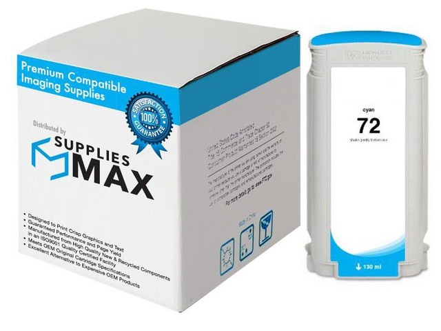SuppliesMAX Remanufactured Replacement for HP DesignJet T610/T620/T770/T790/T795/T1100/T1120/T1200/T1300/T2300 Cyan High Yield Wide Fomat Inkjet...