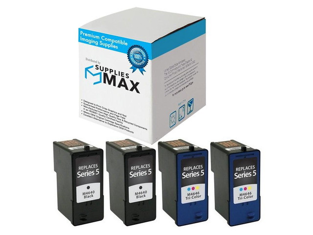 SuppliesMAX Remanufactured Replacement for Dell 922/A922/924/942/944/946/962/964 Inkjet Combo Pack (2-Black/2-Color) (Series 5) (2B2C922)