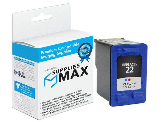 SuppliesMAX Remanufactured Replacement for HP DeskJet 3900/D1300/D1400/D1500/D2300/D2400/F2100/F2200/F4100/J3600/J4300/PSC-1410 Color Inkjet (165...