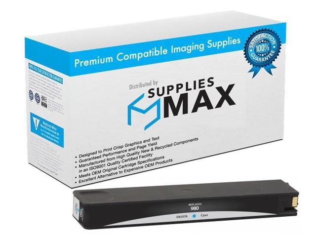 SuppliesMAX Remanufactured Replacement for HP Enterprise OfficeJet X555DN/X555XH/X585DN/X585F/X585Z Cyan Inkjet (6600 Page Yield) (NO. 980) (D8J07A)