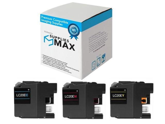 SuppliesMAX Compatible Replacement for Brother MFC-J775DW/MFC-J985DW/MFC-J9520DW Super High Yield Inkjet Combo Pack (C/M/Y) (LC-20E3PKS)