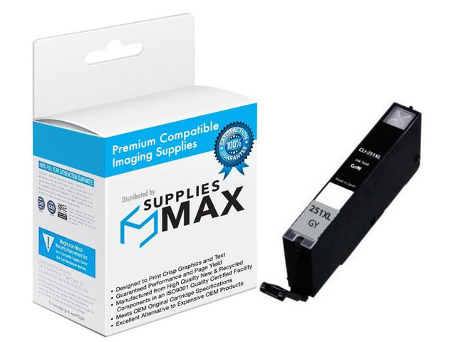 SuppliesMAX Compatible Replacement for Canon PIXMA iP-8720/MG-6320/MG-7120/MG-7520 Gray High Yield Inkjet (665 Page Yield) (CLI-251XLGY) (6452B001)