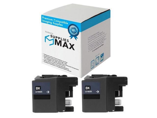 SuppliesMAX Compatible Replacement for Brother MFC-J6925DW Black Super High Yield Inkjet (2/PK-2400 Page Yield) (LC-10EBK2PKS)