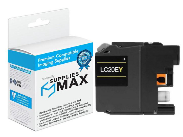 SuppliesMAX Compatible Replacement for Brother MFC-J775DW/MFC-J985DW/MFC-J9520DW Yellow Super High Yield Inkjet (1200 Page Yield) (LC-20EY)