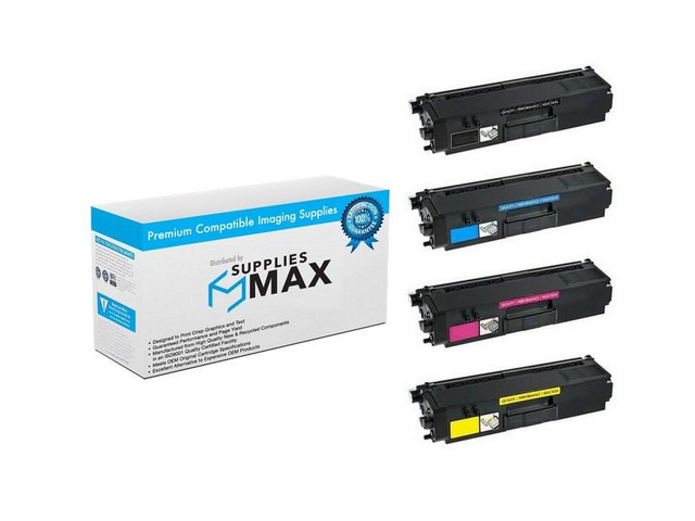 SuppliesMAX Compatible Replacement for Brother DCP-9050/DCP-9270/HL-4140/HL-4570/MFC-9460/MFC-9560/MFC-9970 Toner Cartridge Combo Pack (BK/C/M/Y)...