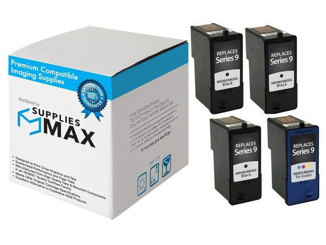 SuppliesMAX Remanufactured Replacement for Dell 926/V305/V305W Inkjet Combo Pack (3-Black/1-Color) (Series 9) (3C1B926)