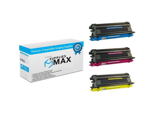 SuppliesMAX Compatible Replacement for Brother DCP-9040/DCP-9045/HL-4040/HL-4070/MFC-9440/MFC-9840 High Yield Toner Cartridge Combo Pack (C/M/Y)...