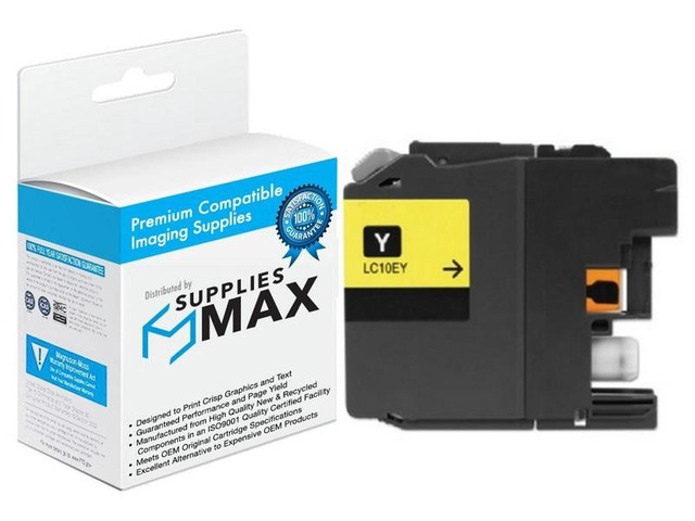 SuppliesMAX Compatible Replacement for Brother MFC-J6925DW Yellow Super High Yield Inkjet (1200 Page Yield) (LC-10EY)