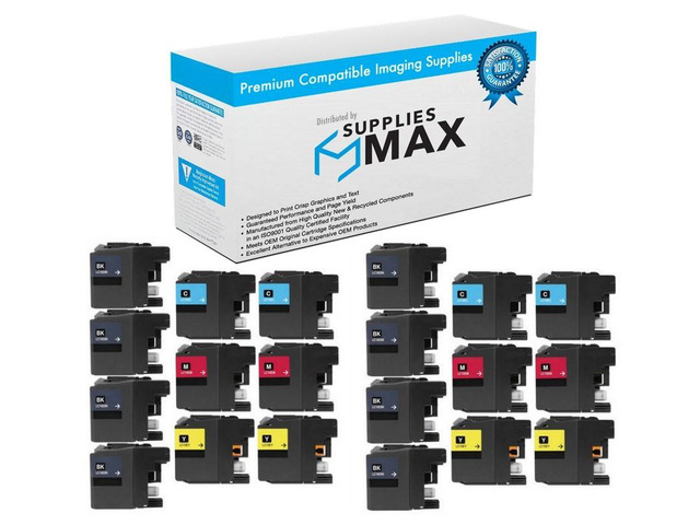 SuppliesMAX Compatible Replacement for Brother MFC-J6925DW Super High Yield Inkjet Combo Pack (8-BK/4-C/M/Y) (LC-10E8BK4CMY)