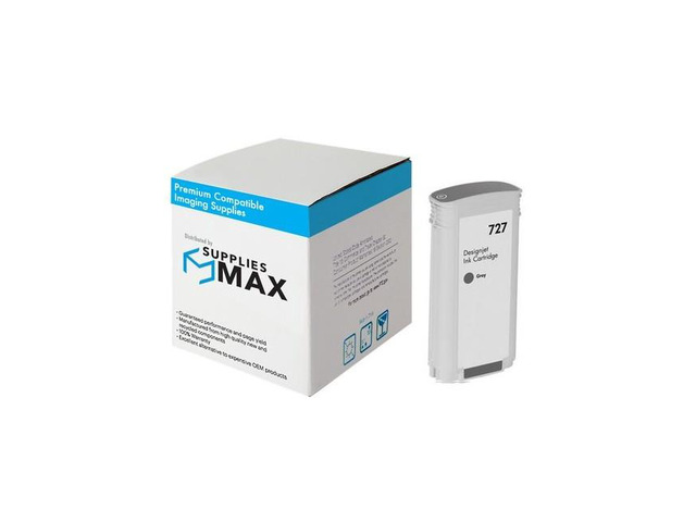 SuppliesMAX Remanufactured Replacement for HP DesignJet T920/T930/T1500/T1530/T2500/T2530 Series Gray Dye High Yield Wide Fomat Inkjet (130ML) (NO....