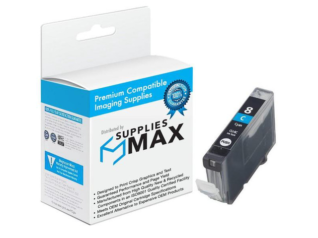 SuppliesMAX Compatible Replacement for Canon PIXMA iP-4200/iP-4300/iP-4500/iP-5200/iP-5300/iP-6700/MP-500/MP-600/MP-800/MP-950/MP-970 Cyan Inkjet...