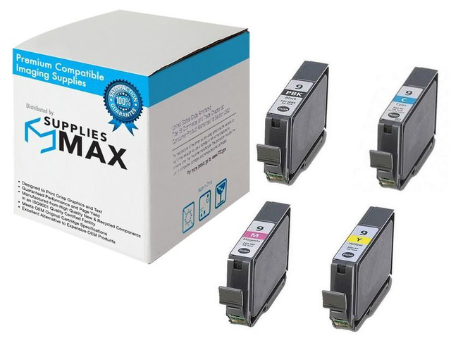 SuppliesMAX Compatible Replacement for Canon PIXMA IX-7000/MX-7600/ PRO 9500 Inkjet Combo Pack (PBK/C/M/Y) (PGI-9MP)