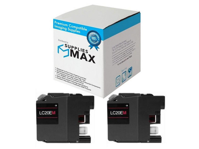 SuppliesMAX Compatible Replacement for Brother MFC-J775DW/MFC-J985DW/MFC-J9520DW Magenta Super High Yield Inkjet (2/PK-1200 Page Yield) (LC-20EM_2PK)